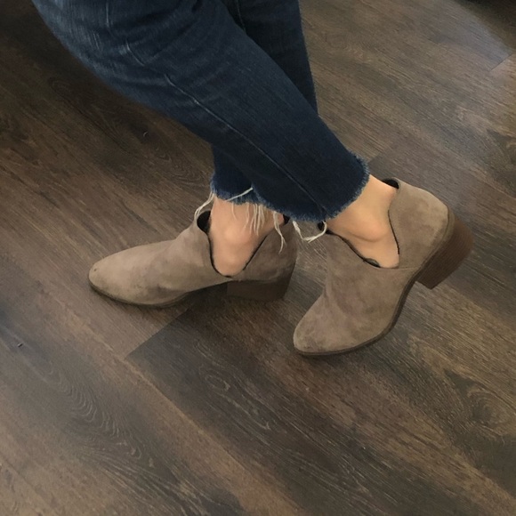 Suede booties heeled ankle boots